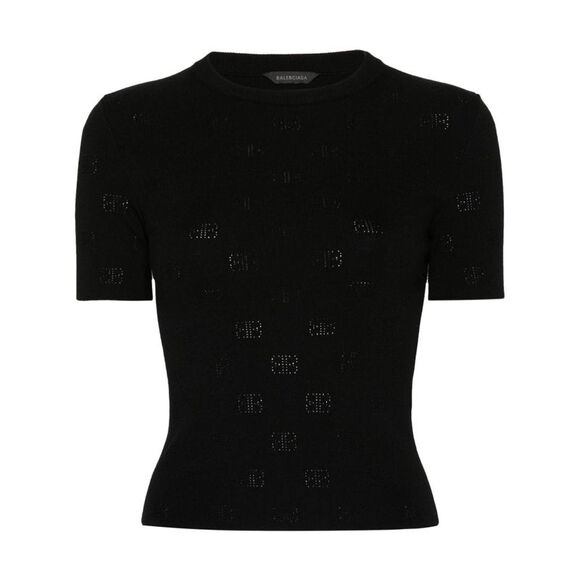 Balenciaga Women's Perforated Bb T-Shirt